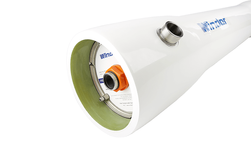 White membrane housing with 8" inner diameter made in Winder.