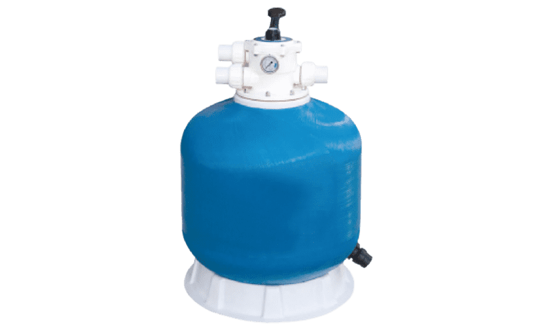 A Arclion FRP sand filter tank on white background.